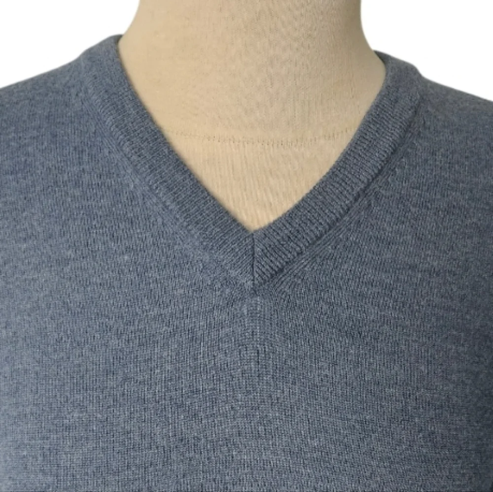 Valentino Jeans Men's Blue V-Neck Sweater Merino Wool - Picture 11 of 11